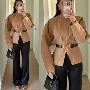 ASOS Tan Blazer with Belted Detail